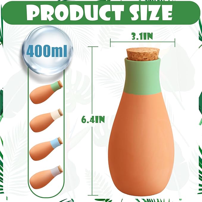 4PCS Terracotta Watering Spikes, Ollas Self Watering Globes, Slow Release Self Watering Planter Insert, Plant Watering Globes for Indoor and Outdoor Plants Rootora