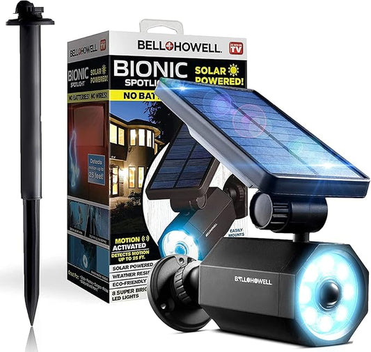 Bell+Howell Bionic Spotlight Original LED Solar Outdoor Lights with Motion Sensor Super Bright Outdoor Solar Lights Waterproof Landscape Lighting for Yard, Garden Outdoor Lighting As Seen On TV BellHowell