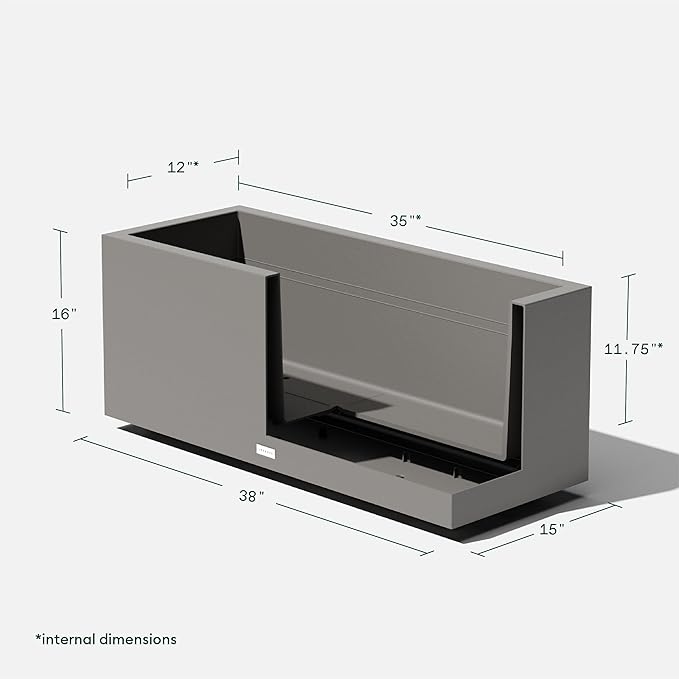 Veradek Block Series Long Box Planter - Large Rectangular Planter for Indoor or Outdoor Patio/Porch | Durable All-Weather Use with Drainage Holes | Modern Décor for Tall Plants, Flowers or Shrubs VeradekOutdoor