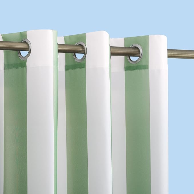 Sun Zero Valencia Cabana Stripe Indoor/Outdoor UV Protectant Energy Efficient Grommet Curtain Panel SunZero%E2%84%A2