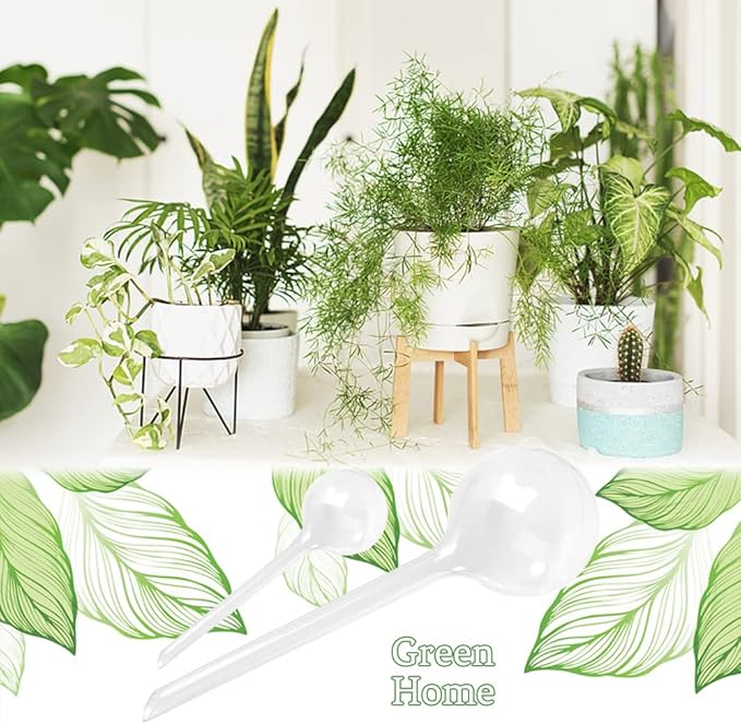14 Pcs Plant Clear Watering Bulbs,Plastic Automatic Self-Watering Globes,Garden Water Device Watering Bulbs for Plant Flower Indoor Outdoor -PlantWateringGlobes-