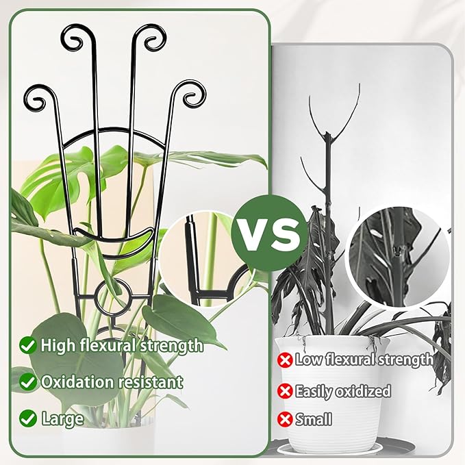 32.6in Monstera Plant Support Stakes for Indoor Plants, Metal Garden Plant Trellis for Climbing Plants, Pothos Vine Snake Climber Support，2p COOMIN
