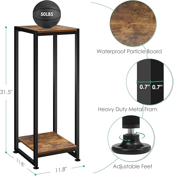 Plant Stand Indoor, 31.5'' Tall Wood Plant Stands Heavy Duty Pedestal Stand for Indoor Outdoor, Modern Corner Flower Stand for Patio, Living Room, Balcony Lilybud--lily