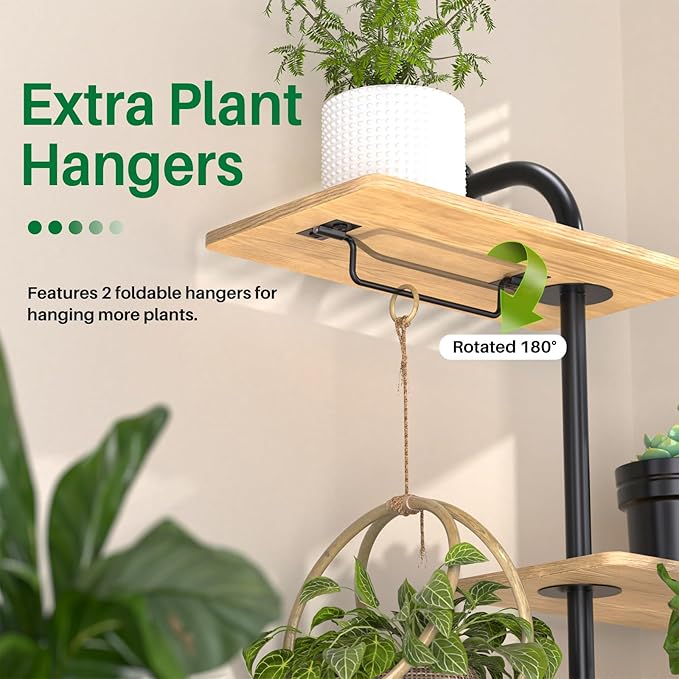 YUOROS Window Plant Shelves, 3-Tier Rotating Plant Shelf Stand, Indoor Metal Wall Plant Holder YUOROS