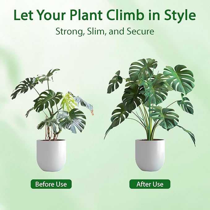 5 Pack Stackable Plant Supports Stakes, Sturdy Garden Trellis for Climbing & Vining Plants, Monstera, Pothos & Philodendron - Reusable Plant Stakes for Indoor & Outdoor Potted Plants Obralitic