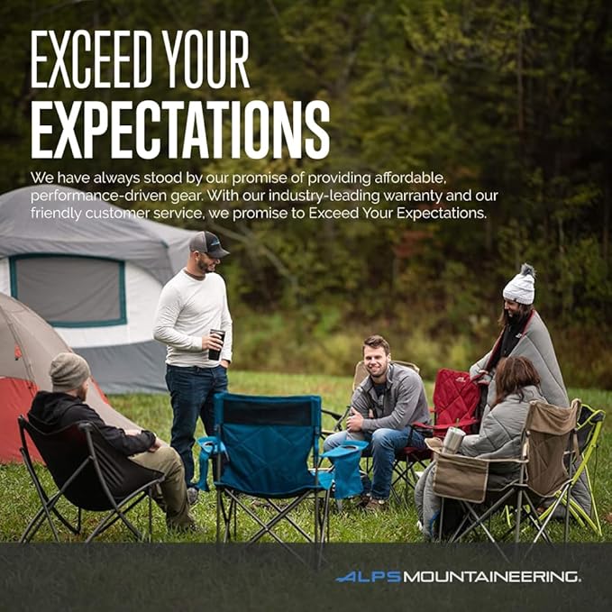 ALPS Mountaineering King Kong Camping Chairs for Adults with Mesh Cup Holders and Pockets, Built Durable and Reliable with Compact Foldable Steel Frame ALPS+Mountaineering