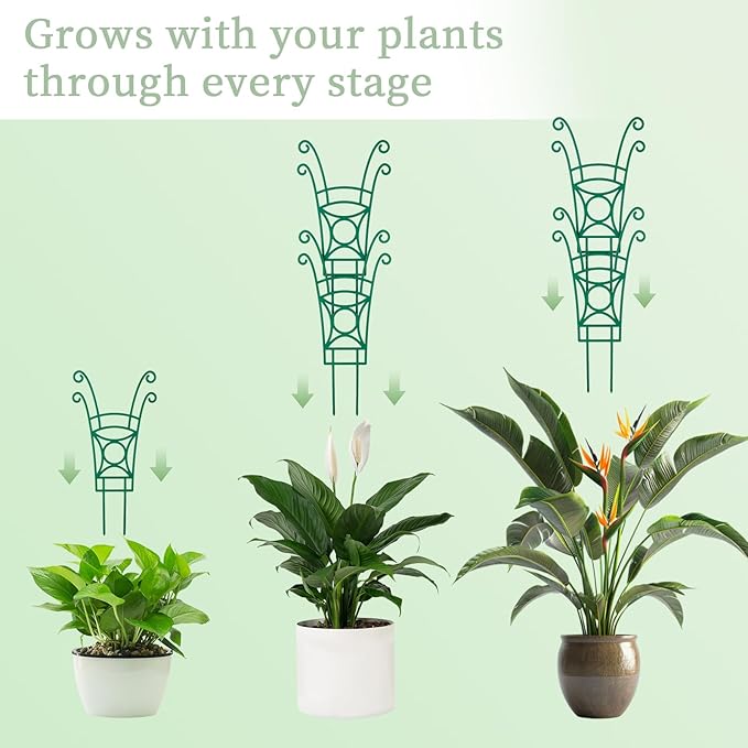 8 Pack Trellis for Potted Plants, Stackable Indoor Plant Trellis for Climbing Plants, Garden Trellis Outdoor for Flower Vine Lvy Hoya Houseplants Plant Support YHTPOUQE