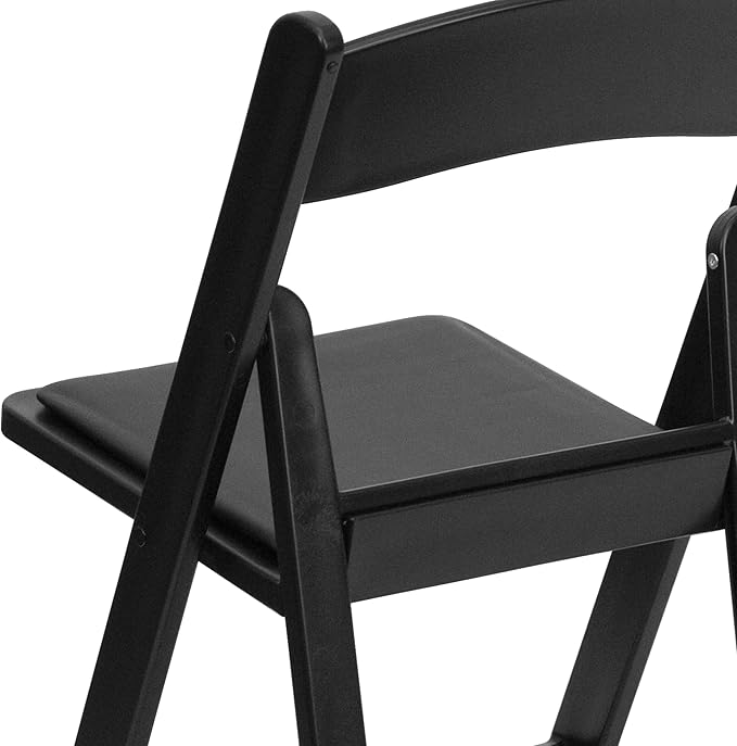 Flash Furniture Hercules Series Folding Chairs for Weddings and Formal Events, Stackable Commercial Event Seats with 1,000-lb. Static Weight Capacity, Set of 4, Black FlashFurniture