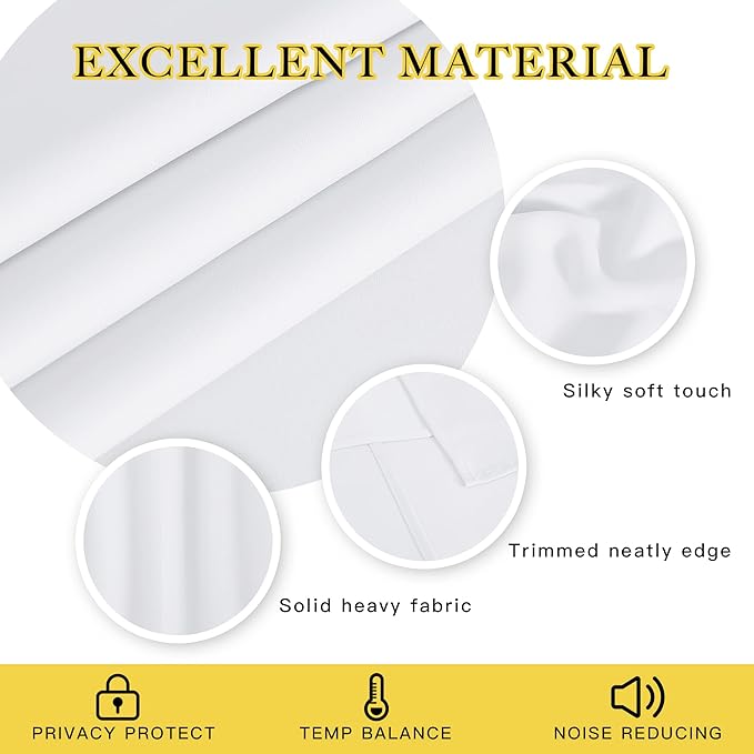 NICETOWN Sliding Door Curtain Extra Wide and Long, Thermal Insulated Large Curtain for Windows Energy Saving Patio Door Panel for Villa/Hall, White, 100 inch Wide x 120 inch Long, 1 Panel NICETOWN