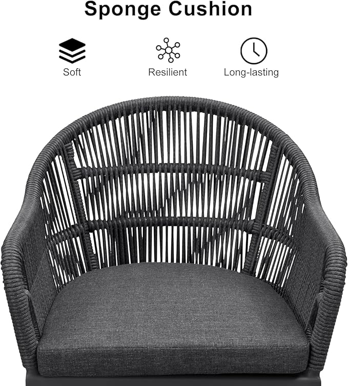 PURPLE LEAF 12 Pieces Patio Dining Set with Outdoor Aluminium Dining Table and Woven Chairs Modern Metal Furniture Cushions Sets for Garden Yard Indoor Decor Kitchen Gray PURPLELEAF