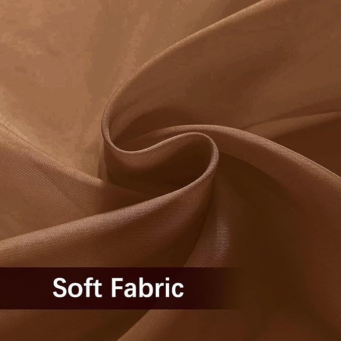 SpaceDresser Waterproof Outdoor Sheer Curtains for Patio - 4 Panels Rod Pocket Indoor Voile Sheer Curtain for Living Room,52W x 120L inch,Brown SpaceDresser