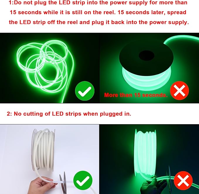 AC 110V COB LED Strip Lights Outdoor Waterproof 65.6ft, Green Super Bright 200W LED Rope Light, IP65 Flexible Cuttable, for Bedroom Garden Commercial House Gaming Room Decor BENLUN