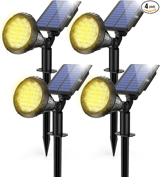 Solar Lights Outdoor, 2-in-1 Decorative Solar Landscape Lighting for Outside, IP67 Waterproof Garden Light Pathway Lighting Decor Led Landscape Lights for Yard Porch Fence Pool XTGTP