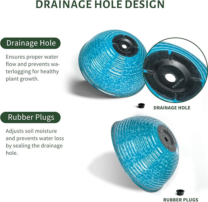 10 Inch Hanging Planter, 2 Pack Hanging Planters for Indoor Outdoor Plants Self Watering Hanging Pots with Drainage Holes for Garden Home (Snowflake Blue) Vanslogreen