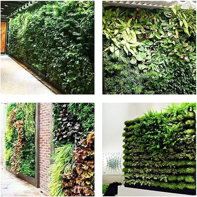 Hanging Planting Grow Bags, 64 Pockets Hanging Vertical Wall Planter Wall Mounted Grow Bag Outdoor Indoor Gardening Vertical Greening Flower Container, Planting Bags Storage Bags(1.0 m × 1.0 m, Green) LITLANDSTAR