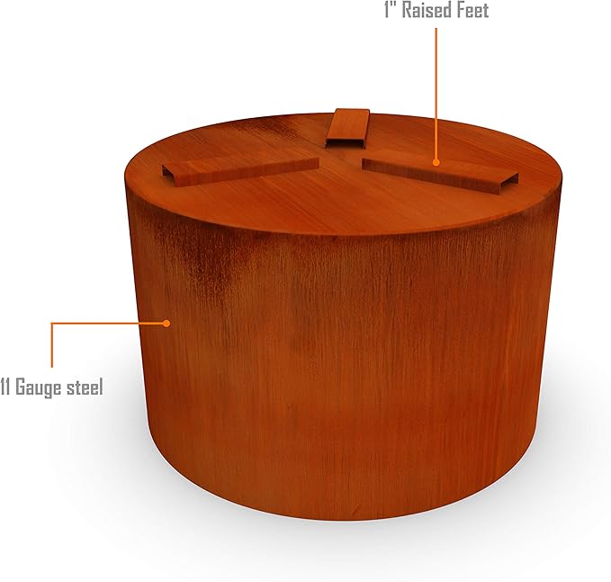 PLANTERCRAFT Corten Steel Metal Planter Box, Round Sizes, Modern Garden Steel planters for Commercial and Residential Outdoor Use. Plantercraft