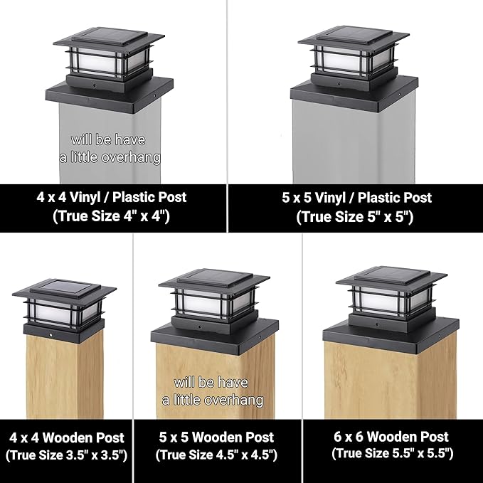 Dynaming 8 Pack Solar Post Cap Lights Outdoor with Flickering Flame Light, Fence Post Solar Lights Fit for 4x4 5x5 6x6 Vinyl/Wooden Posts, High Brightness SMD LED Lighting Decor for Garden Deck Patio Dynaming