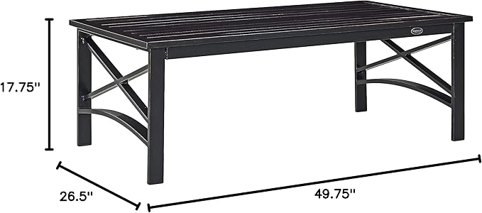Crosley Furniture Kaplan Weather Resistant Metal Outdoor Coffee Table for Patio, Deck, Porch, Oiled Bronze CrosleyFurniture