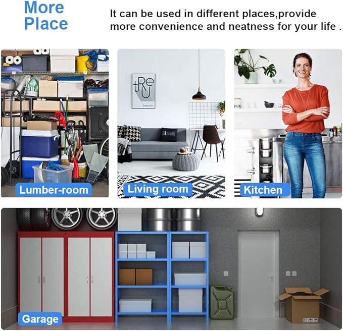 BestOffice | 6-Tier Wire Storage Shelves with Wheels | 18x48x78 | Black | Adjustable Racks | Heavy-Duty Metal Shelf, Holds Upto 600 lbs | No-Tool Assembly | Ideal for Home & Garage Shelving BestOffice