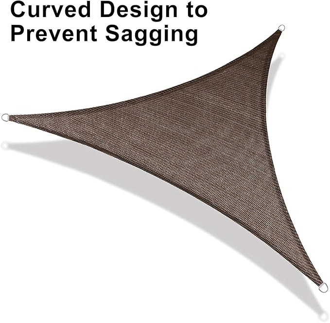 LOVE STORY Custom Size 8'x8'x11.3' Brown Sun Shade Sail Right Triangle Sunhsade Fabric Awning Canopy for Patio Backyard Carport Pergola (Customized) LOVESTORY