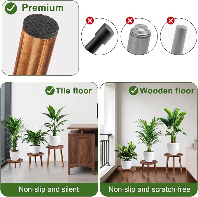 Plant Stand Indoor,3 Pcs Corner Plant Stand,Plant Shelf,Potting Bench,Suitable for Indoor and Outdoor Scenarios Such as Balcony,Living Room,Office,Small Corner Space and Courtyard. Rootora