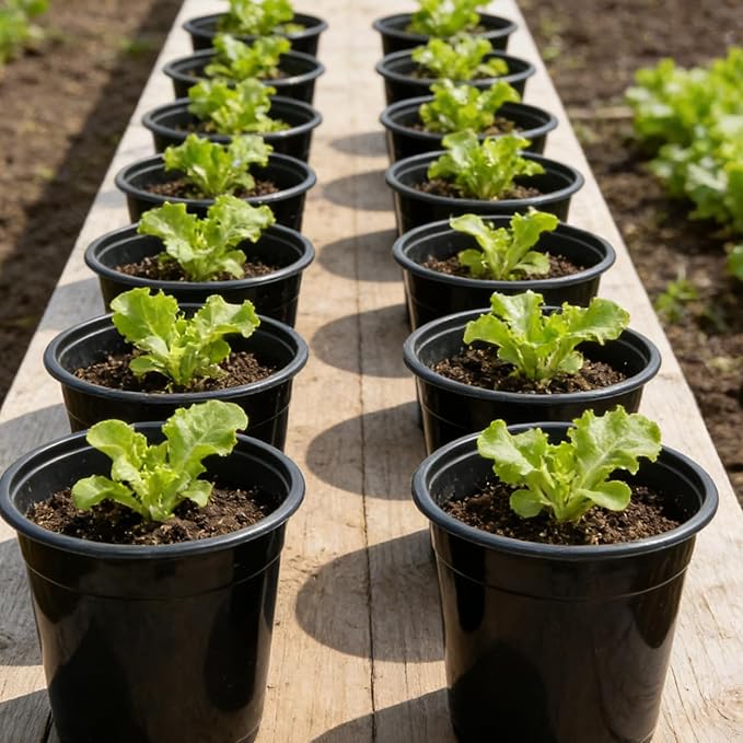32-Pack 1.5 Gallon Nursery Pots, Thickened Soft Seed Starting Container for Indoor Outdoor Plants,Seedlings, Vegetables, Succulents and Cuttings (Black) Niiiice