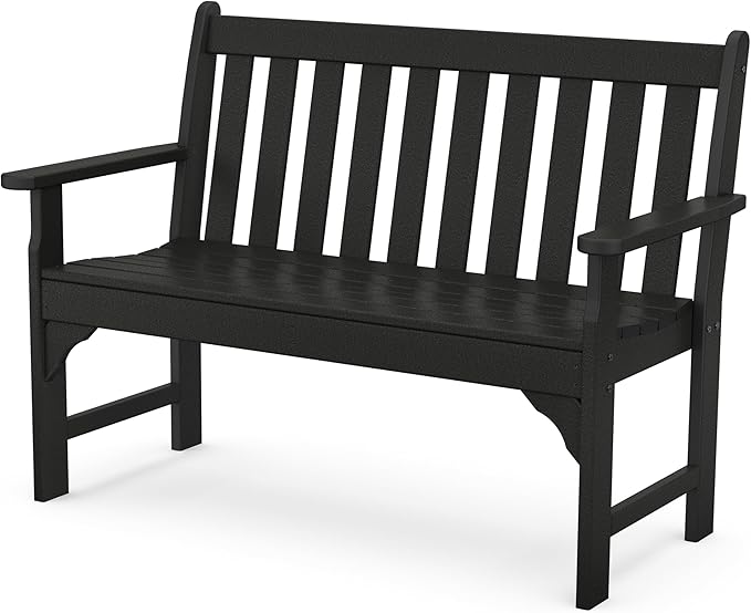 POLYWOOD GNB48BL Vineyard 48" Bench, Black POLYWOOD