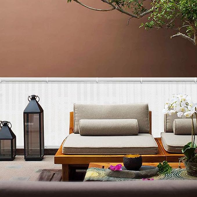 LOVE STORY Balcony Privacy Screen, 3'x16' Deck Shield Screen Fence Cover,UV Protection and Weather-Resistant,3 FT Height for Deck, Patio, Backyard, Outdoor Pool, Porch, Railing, White LOVESTORY