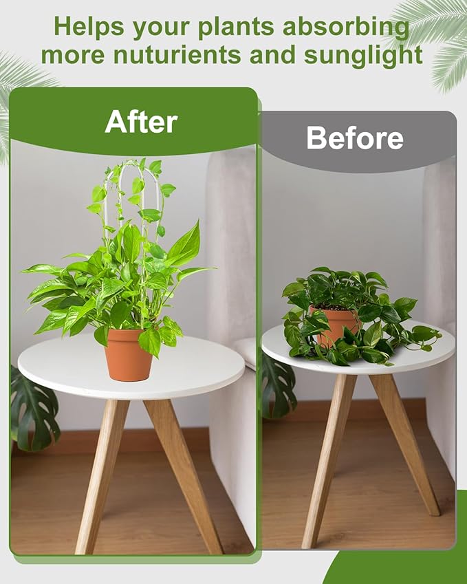 16 Inch U-Shaped Acrylic Plant Trellis, 2 Pcs Extended Hoya Trellis for Supporting Potted Climbing Plants, Small Houseplant Trellis Garden Accessory for Potted Ivy Indoor Outdoor Rootora