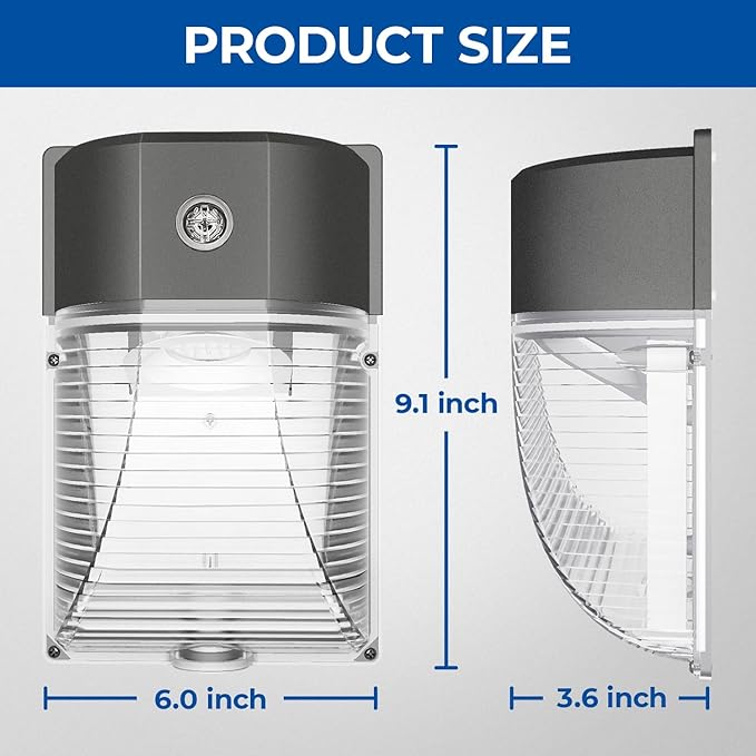 CINOTON 26W LED Wall Pack Light with Dusk to Dawn Sensor, 3000LM [100-277Vac] LED Wall Lights IP65 Waterproof Outdoor Security Flood Lighting for Garage Warehouse Garden 5000K-Daylight 4 Pack CINOTON