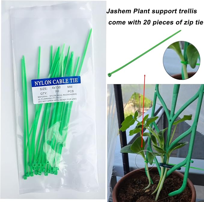 Garden Trellis for Climbing Plants 6 PCS Plastic Indoor Trellis for Potted Plants Green Stackable Mini Climbing Plant Stupport DIY Flower Pot Support for Pea Vegetable Clematis (6 Packs) Jashem