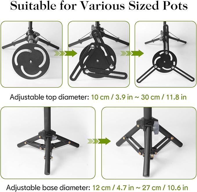 AZEAM Adjustable Plant Risers for Inside Pots, 2 PCS Planter Inserts Fillers for Large Flower Pots, Height Planter Lifter Stand for Outdoor Indoor Plants, 12"- 16" Raise with 4"-12" Top Support AZEAM