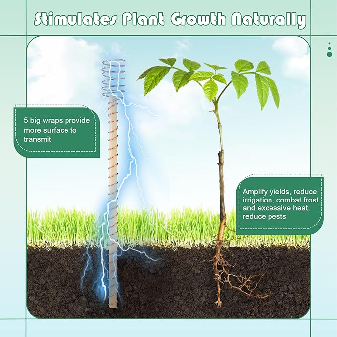 18 Pcs Electroculture Plant Stakes 17 Inches Long Copper Garden Stakes Electroculture Copper Gardening Antenna for Growing Vegetable Garden Plants Support DoubleFill