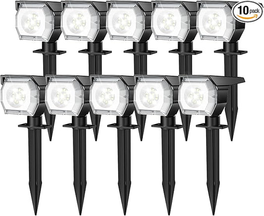 EIUIO Solar Outdoor Lights, 3 Lighting Modes Solar Spot Lights Outdoor with Auto On/Off, Waterproof Landscape Lighting for Garden Yard Pathway Lightupyourlife