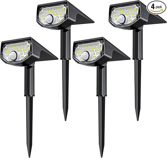 AloftSun Solar Motion Sensor Outdoor Lights,Waterproof Motion Sensor Spot Lights- 30 LED/3 Modes Solar Powered Spotlights,Landscape Lighting for Yard and Garden, Cool White,4 Pack AloftSun