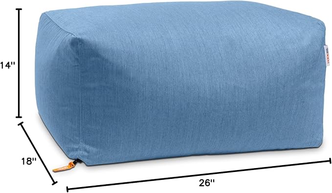 Jaxx Leon Outdoor Bean Bag Ottoman, Ocean Blue Jaxx