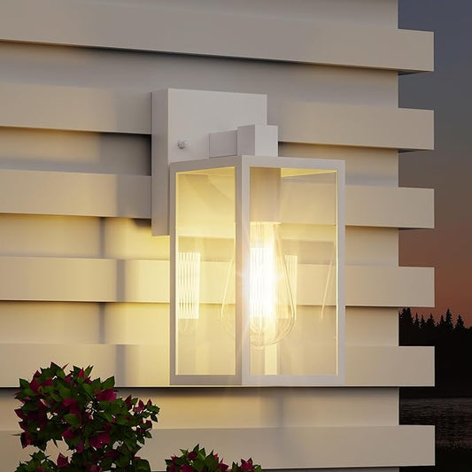 WIHTU White Outdoor Lights for House, LED Exterior Front Porch Light fixtures for Outside, Waterproof Wall Sconce Lantern Lamp, Coach Lights for Patio, Garage, Doorway, Entryway WIHTU