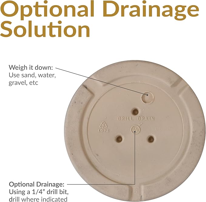 Sunnydaze 20-Inch Franklin Large Plant Pot - Polyresin Round Outdoor Planter with Drillable Drainage Hole - 2 Pack - Beige SunnydazeDecor