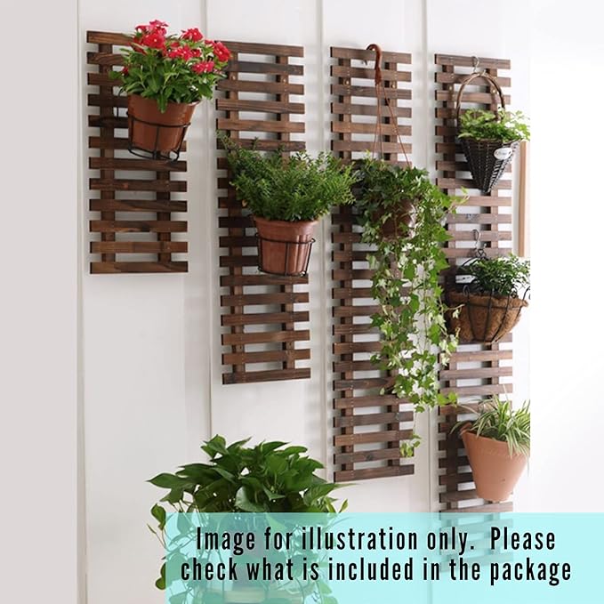 ShopLaLa Wall Planter - 2 Pack, Wooden Hanging Large Planters for Indoor Outdoor Plants, Live Vertical Garden, Plant Wall Mount Flower Pot Holder Hanger Stand Green Herb Wall Decor 47.2" (120cm) ShopLaLa