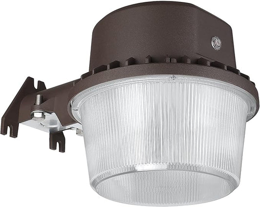 TORCHSTAR LED Barn Light, Dusk to Dawn Area Lights with Photocell, Outdoor Security Flood Lighting, ETL & FCC Listed, IP65 Waterproof, Aluminum Housing, 110-277V, Garage, Yard, 5000K Daylight, Bronze TORCHSTAR