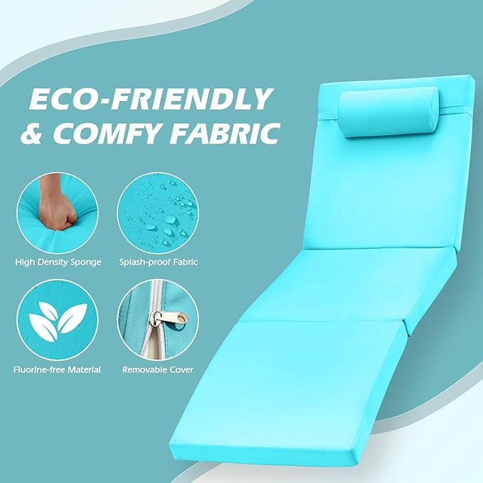 Chaise Lounge Chairs Outdoor Set of 4, Comfy Outside Wicker Patio Pool Lounge Chair w/ 5 Adjustable Back Angle, Cup Holder, Thicken Cushion ZZWHOM