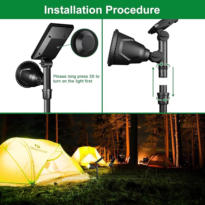 JSOT 600 Lumen Bright Solar Lights Outdoor Waterproof,Solar Powered Landscape Spotlights Solar Walkway Lighting for Backyard Garden Pathway Driveway Path Wall Patio Decor Warm White 4 Pack JSOT