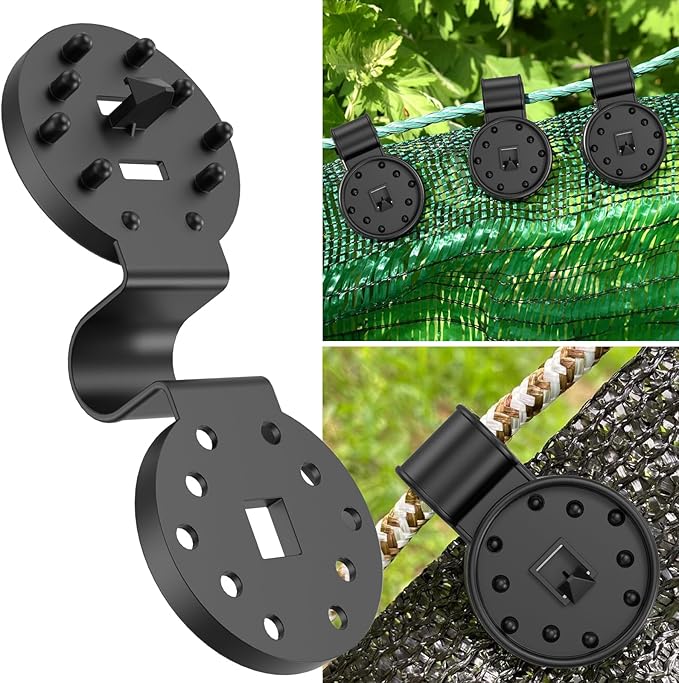 Heavy Duty Round Shade Cloth Clips 40 Pcs - Plastic Garden Net Clamps for Shade Cloth for Garden, Tarp Clips Heavy Duty, Anti Bird Netting, Sun Shade Sail, Windproof Awning Clamp HYASIA