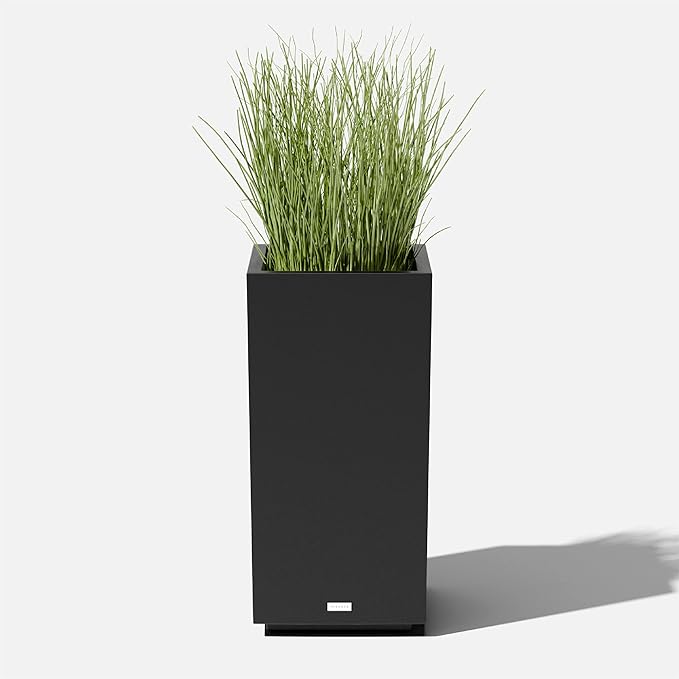 Veradek Block Series Pedestal Planter - Tall Planter for Indoor or Outdoor Front Porch | All-Weather Use with Removable Insert Bucket | Modern Décor for Flowers, Tall Trees, Faux Plants VeradekOutdoor