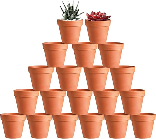 3 inch Plant Nursery pots Number of Items in a 20 Pack, with Drain, Succulent Seedling Planter, use with Indoor, windowsill, Terra Cotta red Flower pots Wedding Decoration Best Gift for Aunts KOAMLY