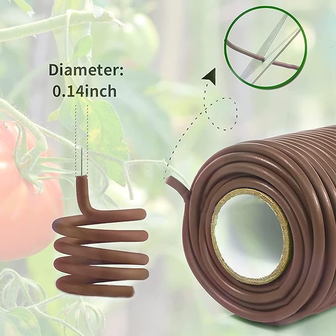 Decoroca Soft Plant Ties for Support - 65.6' Reusable Waterproof Plant Wire, Garden Twist, Office Organization and Decoration Binding（2pcs/Brown） Decoroca