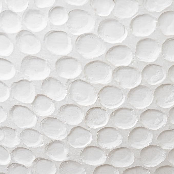 LA JOLIE MUSE Hanging Planters for Outdoor Plants, Large Hanging Planter with Drain Holes, Outdoor Hanging Flower Pots, White Stone, Honeycomb (13.2 Inch, Set of 2) LaJol%C3%ADeMuse