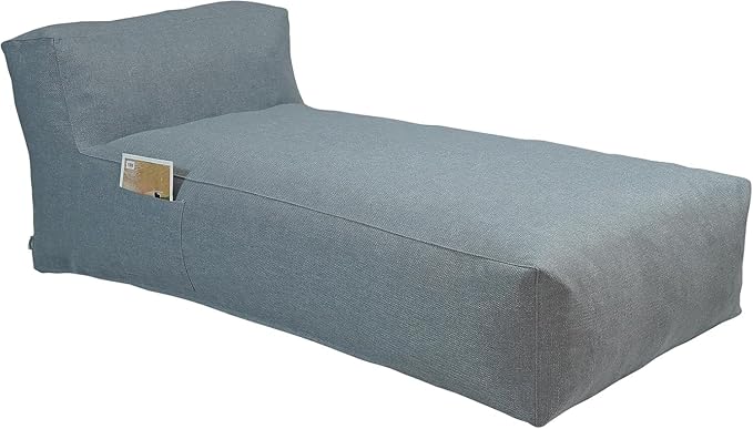 Outdoor Bean Bag Lounger Chair, Big Comfy Outdoor Daybed for Sunbathing and Tanning - Water-Resistant Patio Chaise and Pool Sun Lounger Furniture for Beach Deck (Dark Grey) SUNPEAK