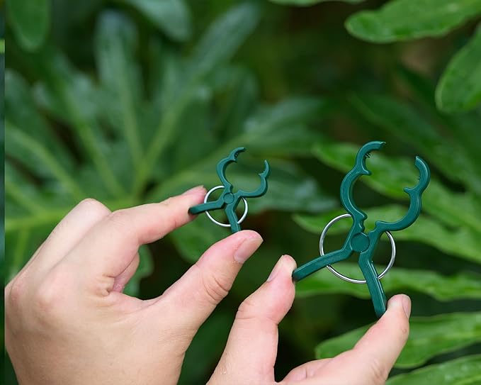 Garden Plant Clips 50 Pack Big Size Dark Green, Reusable Garden Plant Supports Clips for Supporting Stems of Flower Vine Vegetables Tomatoes Climbing ArtconalDirect