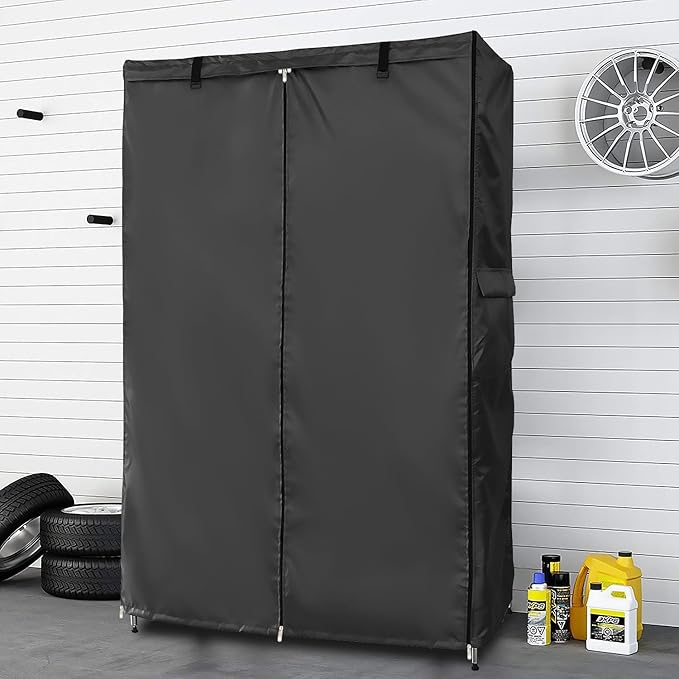 Waterproof Shelf Cover,Outdoor 600D Heavy Duty Dustproof Storage Shelves Cover,36''x14''x54'' Shelf Covers for Wire Shelving with Zippers,Storage Rack Covers with Clear Front Dalema
